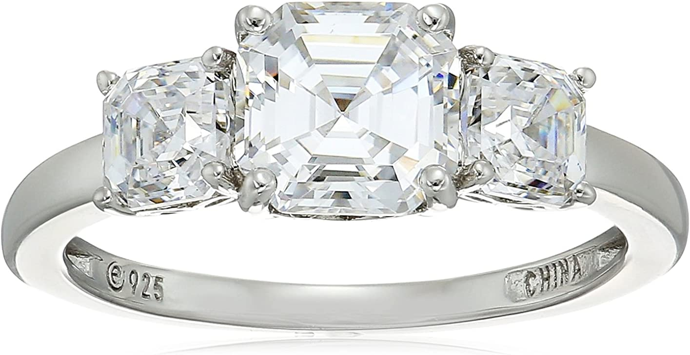 [Amazon Collection] Amazon Collection Platinum Plated Silver Use Swarovski Zircon 3 Carat Asian Cut 3 RingsPlatinum-Plated 5 Platinum-Plated